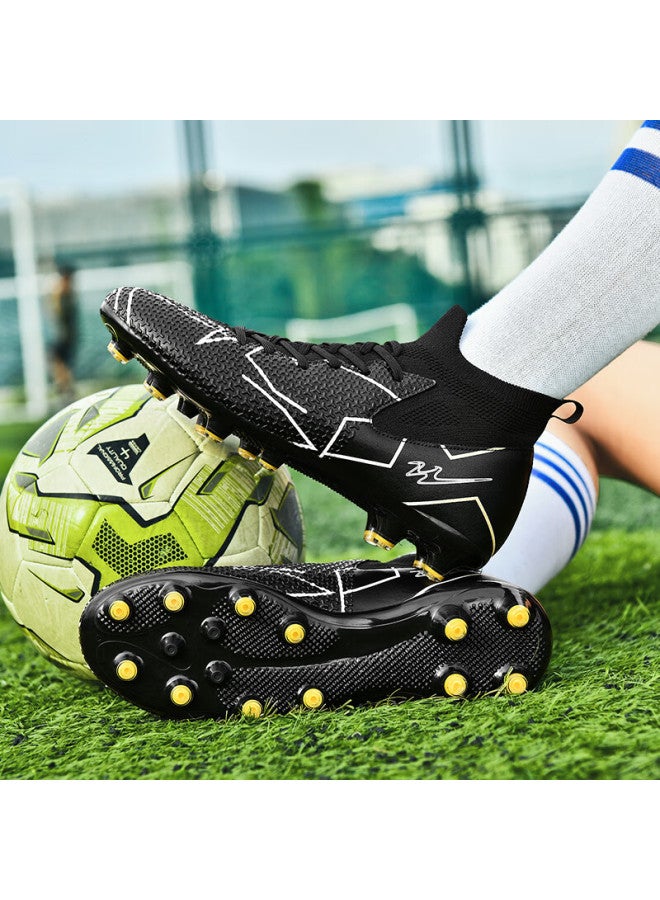 Double Star Eight Special High Top Football Shoes Breathable Artificial Turf Long Studs Fg Adult Training Shoes Men Wear-resistant Youth Compeion Shoes - Image 3