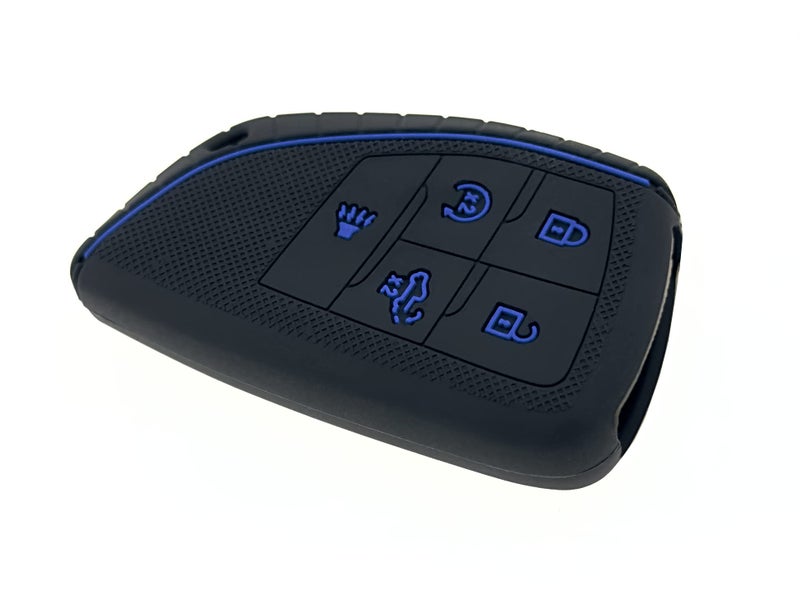 REPROTECTING Silicone Rubber Key Fob Cover Compatible with 2026-2022 Chevy Chevrolet Silverado 1500 GMC Sierra 1500, 2024-2026 Silverado Sierra 2500HD 3500HD (Black/Blue Black/Red) - Image 4