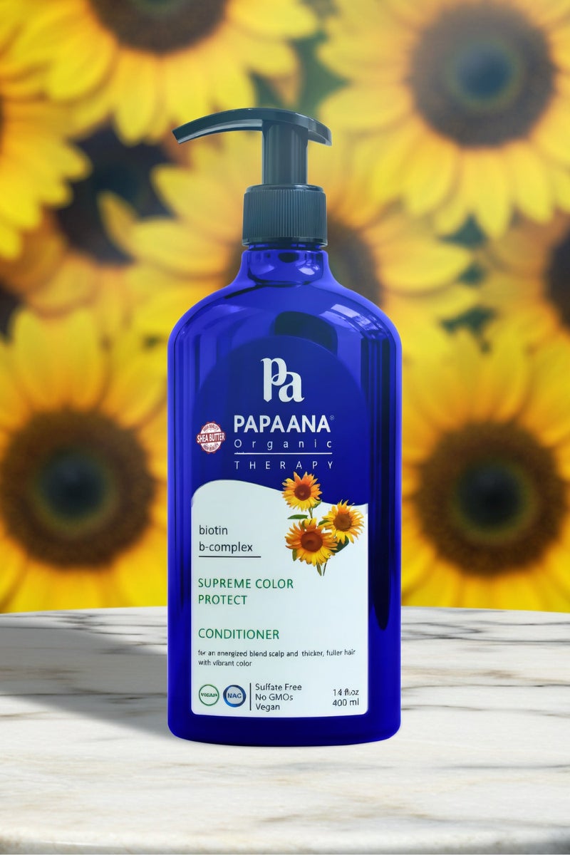 Papaana Organic Supreme Color Protect Conditioner with Shea Butter – 400ml, Protects & Nourishes Color-Treated Hair with Shea Butter & Supreme Color Protect Shampoo with Shea Butter – 400ml, Protects & Nourishes Color-Treated Hair with Shea ButterBundle - Image 2