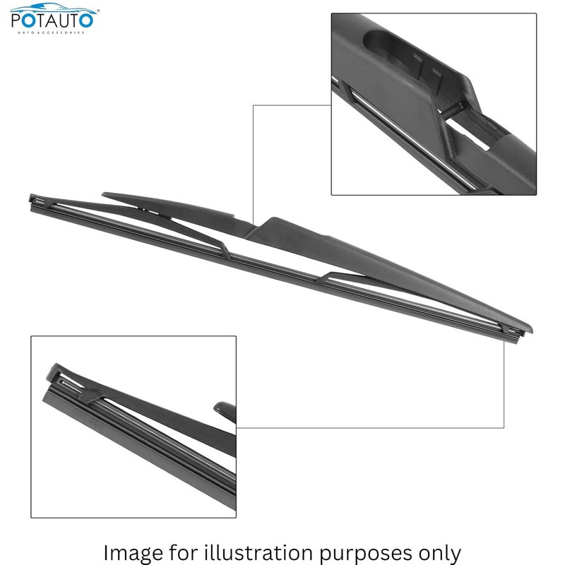 Potauto Rear Wiper Blade With Arm Compatible For LAND ROVER FREE LANDER 2 L359 | Natural Rubber, Durable and Noise-Free|Part-F812 - Image 2