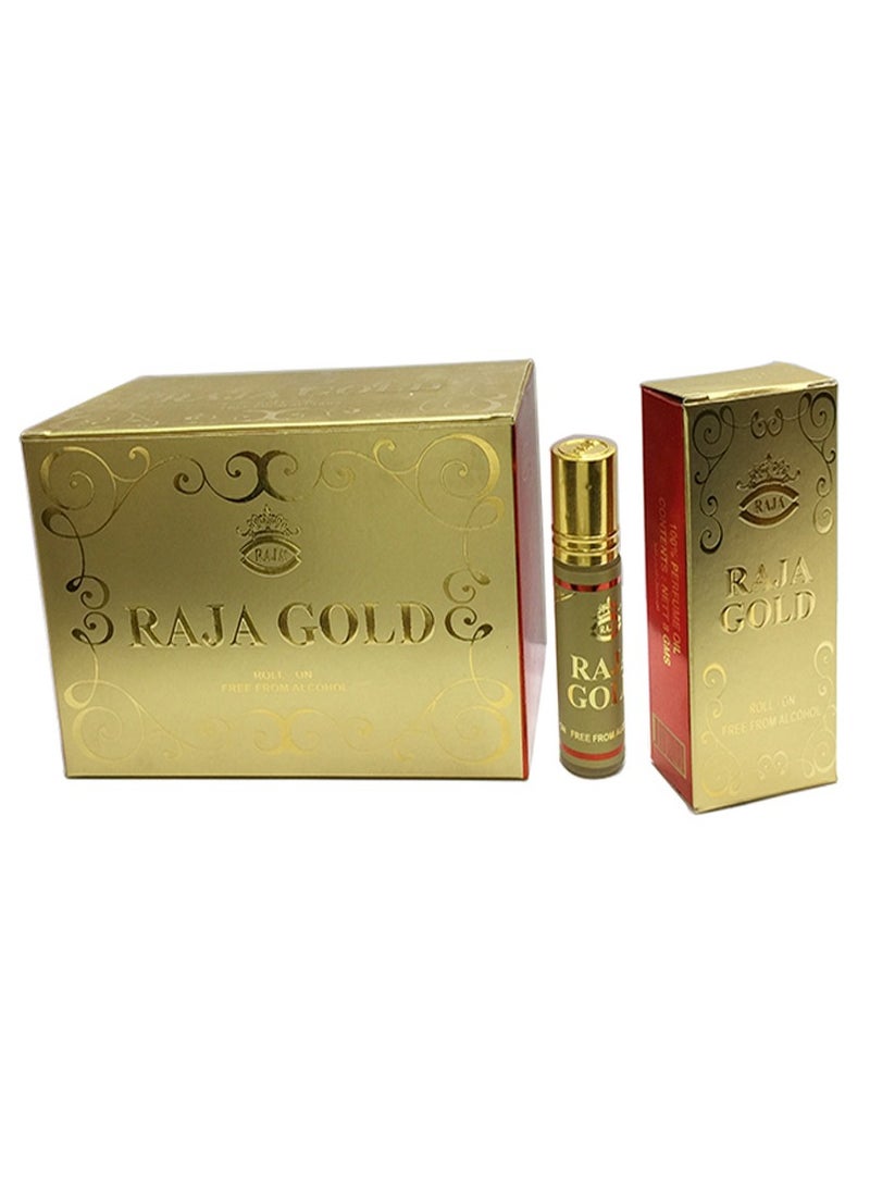 Raja Pack of 6 Gold Concentrated Perfume Oil 8ml - Image 1