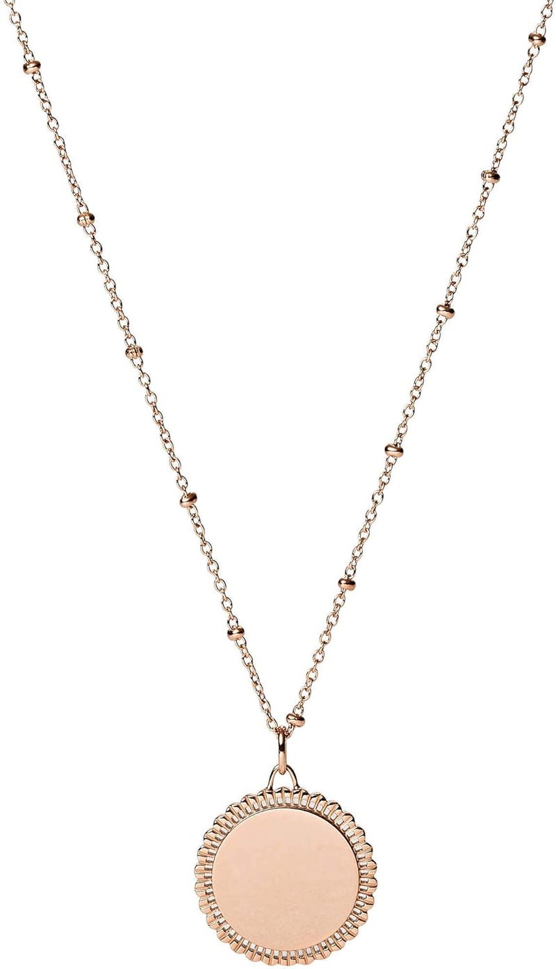 فوسيل قلادة فوسيل JF03332791 نسائية من الفولاذ المقاوم للصدأ، 50 سم، وردية اللون، من الفولاذ المقاوم للصدأ - Image 1