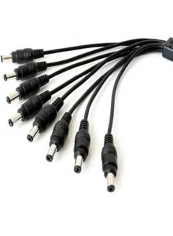 DC Power Cord 1 Female to 8 Male, DC Splitter Pigtail