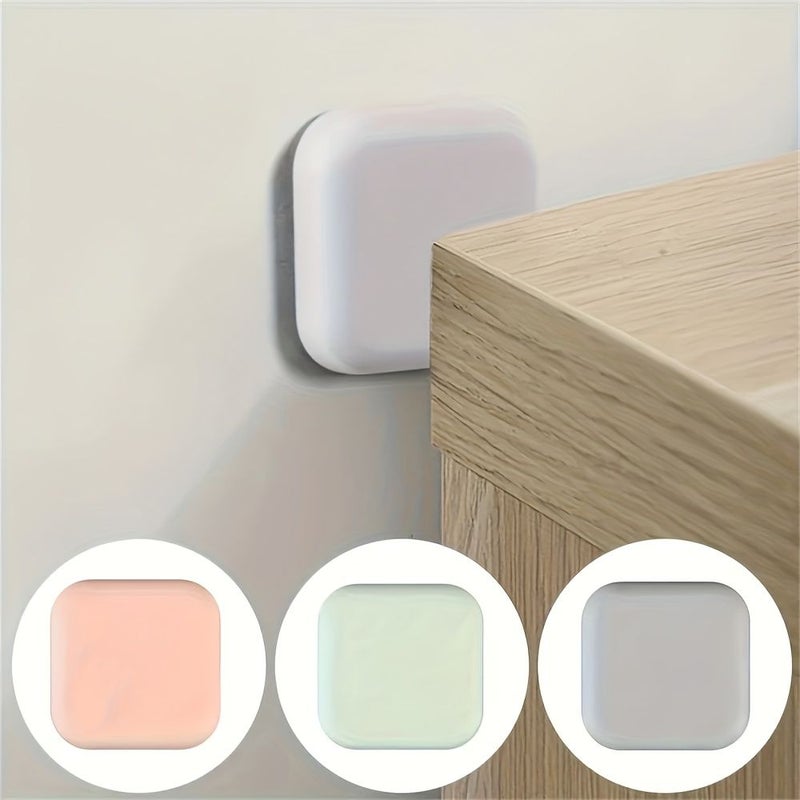 Grey 6pcs Self Adhesive Soft Bumper Door Stoppers Silent Shock Absorbing Protectors - Image 3