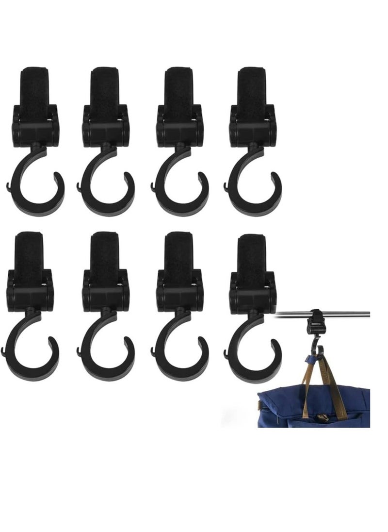Generic - 8 Pack Stroller Hooks Universal Diaper Bag Hook for Stroller 360° Rotation Large Stroller Hooks for Shopping Strong Load-Bearing 33 LB Car Back Seat Hooks - Image 1