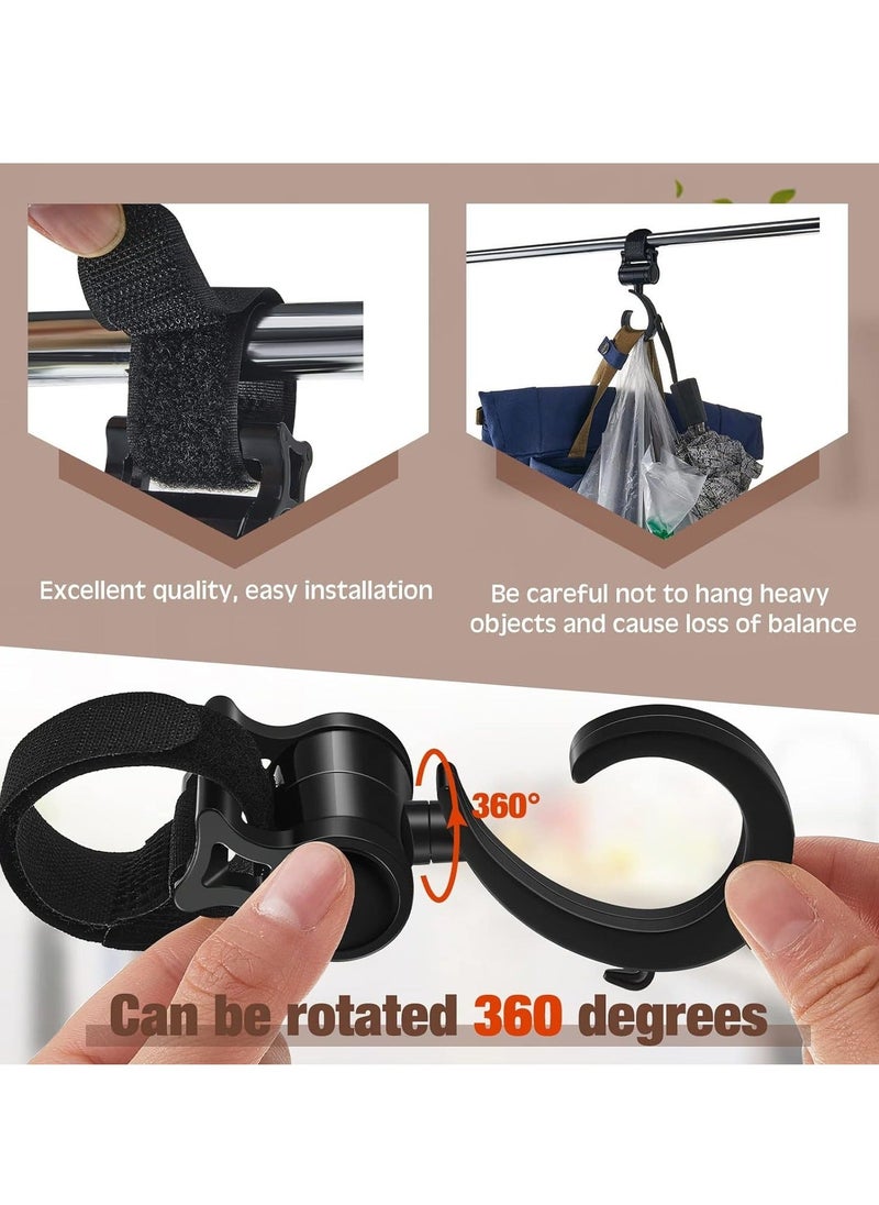 Generic - 8 Pack Stroller Hooks Universal Diaper Bag Hook for Stroller 360° Rotation Large Stroller Hooks for Shopping Strong Load-Bearing 33 LB Car Back Seat Hooks - Image 1