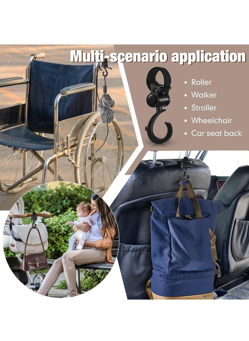 Generic - 8 Pack Stroller Hooks Universal Diaper Bag Hook for Stroller 360° Rotation Large Stroller Hooks for Shopping Strong Load-Bearing 33 LB Car Back Seat Hooks - Image 1