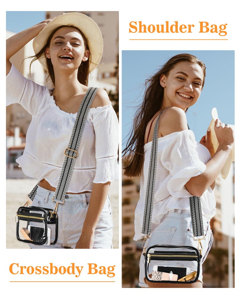 FANGSUN Clear Crossbody Bag Stadium Approved, Clear Purse for Women, Transparent Shoulder Messenger Handbag for Concert Sport - Image 2