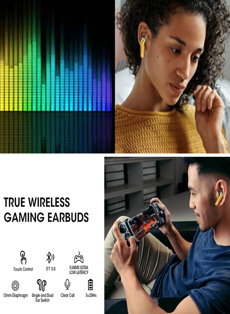 HOTWAV BT Gaming Earbuds 0.04ms Low Latency Mobile Game Gaming Wireless Headset Waterproof Touchable Headphones Single and Dual Ear Switch with Microphone - Image 4