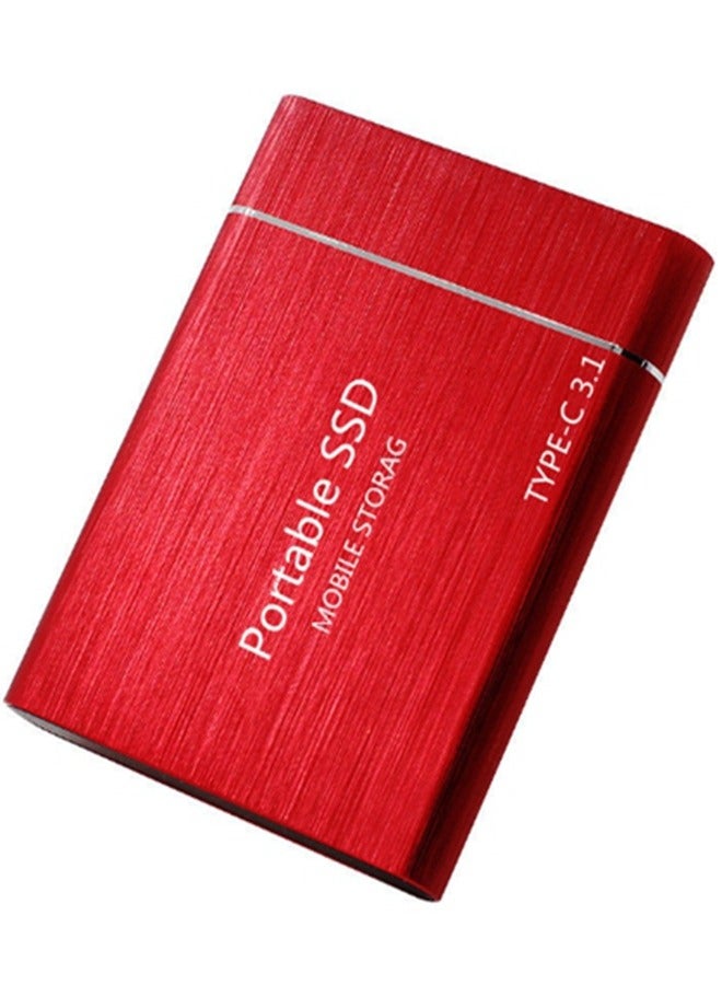 Type-C Mobile Solid State Drive Portable USB3.1 Interface SSD Shockproof Aluminum Alloy Solid State Drive for PC Laptop Mac Data Storage and Transfer and Android Phone, Computers and Tablets(1TB,Red) - Image 1