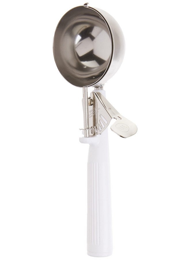 Winco ICOP-6 Ice Cream Disher with White Handle, Size 6, 5.5 ounces, Stainless Steel - Image 1