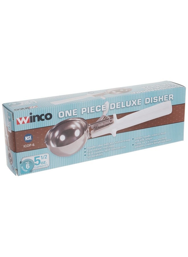 Winco ICOP-6 Ice Cream Disher with White Handle, Size 6, 5.5 ounces, Stainless Steel - Image 5