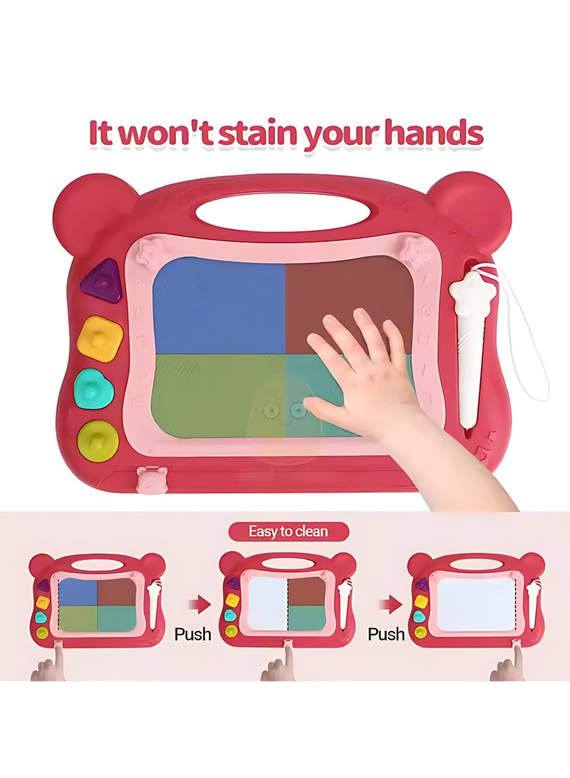 Twisoo Twisoo Magnetic Doodle Drawing Board for Kids – Portable Erasable Writing Pad with Colorful Screen, Educational Sketch Board Toy for Toddlers & Children, Travel-Friendly Gift (Red)  - Image 2