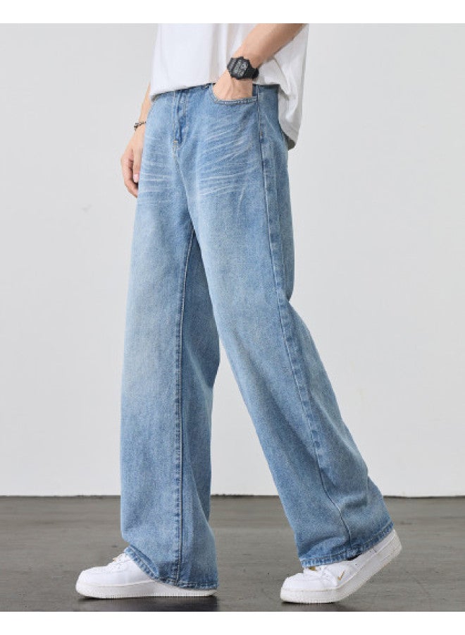 EPTISON جينز صيفي أمريكي رجالي - تصميم فضفاض عصري للشارع العالي، بنطلونات مستقيمة متعددة الاستخدامات للشباب - Image 1