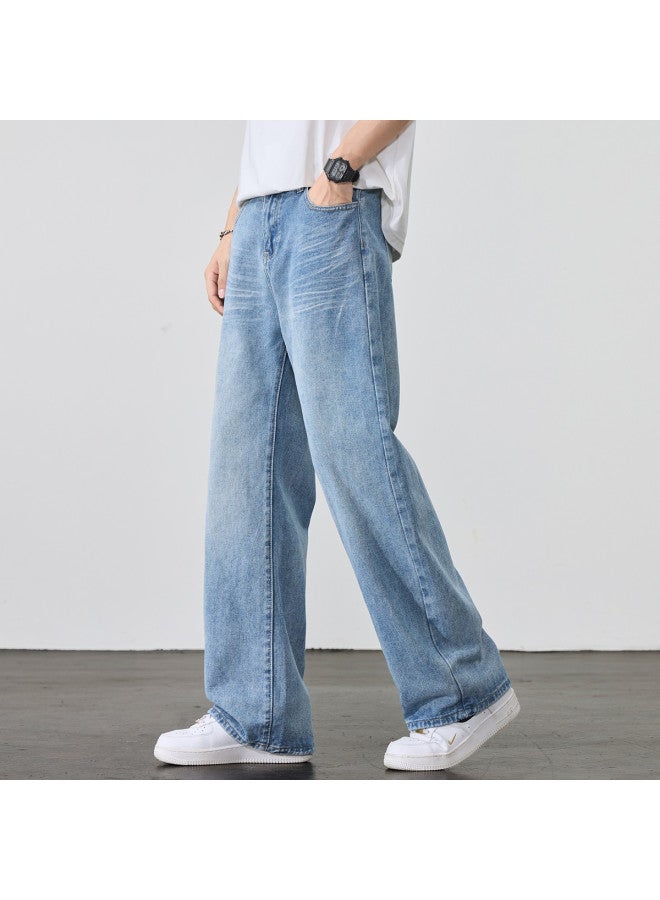 EPTISON جينز صيفي أمريكي رجالي - تصميم فضفاض عصري للشارع العالي، بنطلونات مستقيمة متعددة الاستخدامات للشباب - Image 2