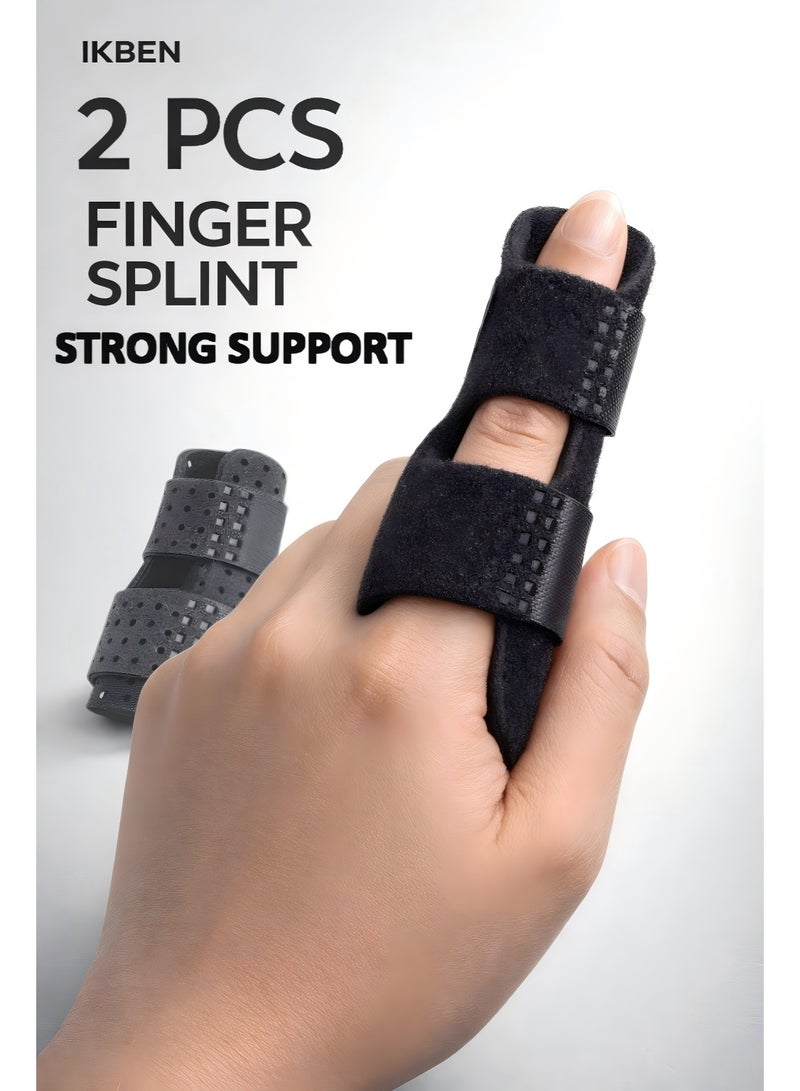 IKBEN Finger Splint 2-Pack | Adjustable & Breathable | Strong Aluminum Support | Trigger Finger & Pain Relief by IKBEN - Image 1