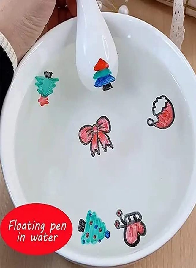 Floating Water Marker Pen Set – Magical Colorful Markers with Spoon for Kids - Image 1