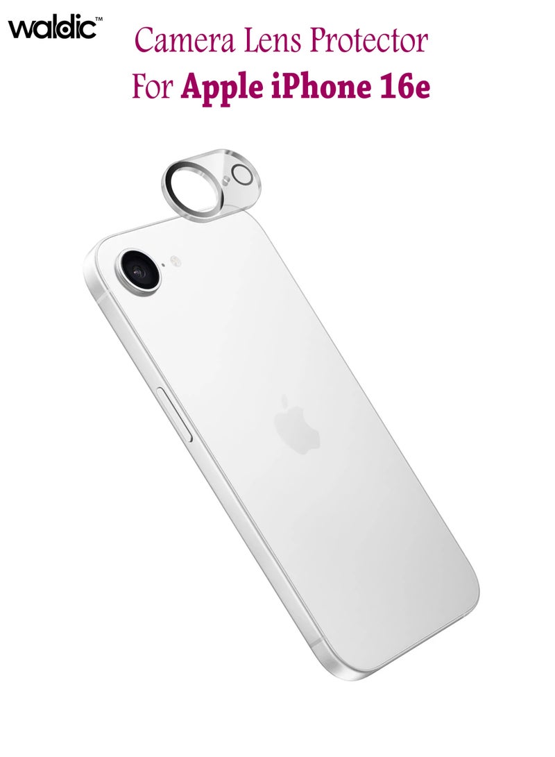 iPhone 16e Camera Lens Protector, Scratch-Resistant HD Clarity Ultra-Thin 9H Tempered Glass with Aluminium Edging, Individual Metal Lens Cover - Black