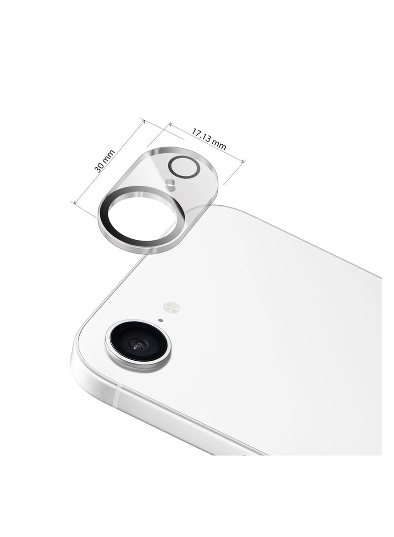 iPhone 16e Camera Lens Protector, Scratch-Resistant HD Clarity Ultra-Thin 9H Tempered Glass with Aluminium Edging, Individual Metal Lens Cover - Black