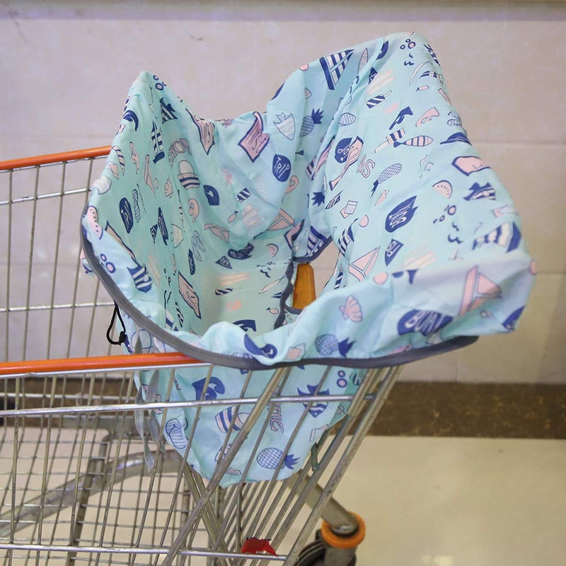 Zerodis Baby Seat Cover, Shopping Cart Cover for Baby Foldable Baby Grocery Cart Cover Soft Shopping Cart Cover Easy to Install High Chair Cover Mom 25.5x13.7x15.7inch - Image 5
