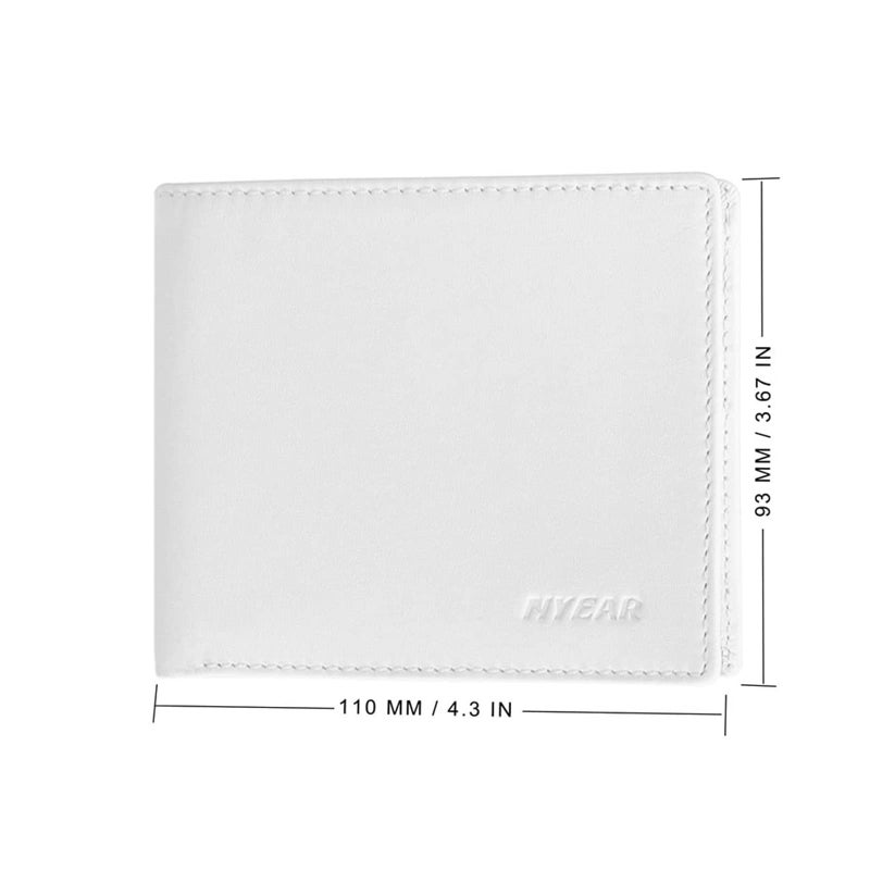 NYEAR White Wallet,Four layers conductive fabric anti RFID reading,Slim Mens Wallet Leather Bifold Wallets for Men As Nice Gifts for Birthday, Anniversary and Graduation,White - Image 4