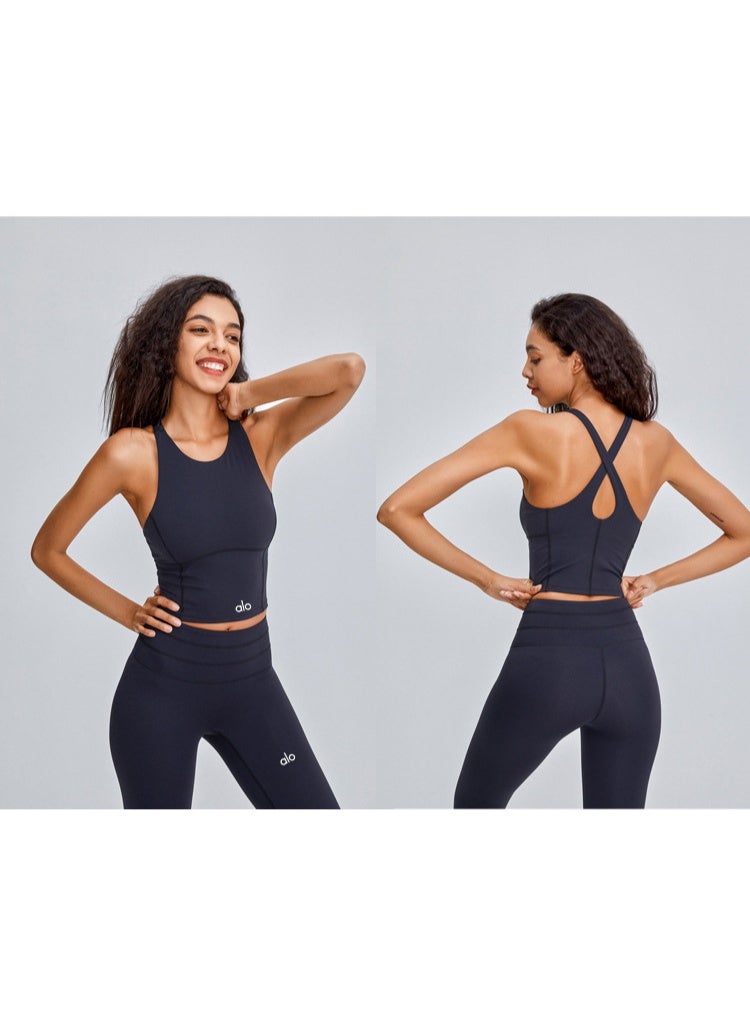 Alo Yoga Women's Sports Bra with Quick-Dry Fabric and Chest Pads for Summer Fitness - Image 3