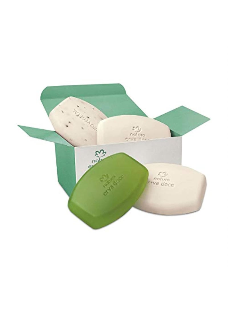 Natura - Natura Brazil Anisefennel Ultra Hydrating Assorted Vegetable Soap Bar  Box of 4 Limited Edtnatura Erva Doce Sabonete Hidratante  Sortidos 4x90g - Image 1