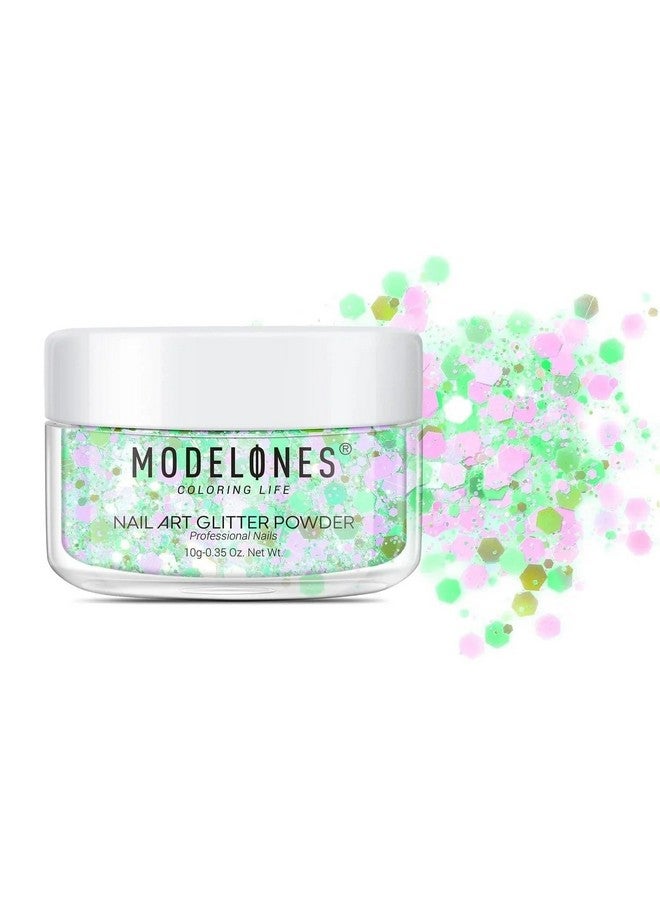 Modelones Coloring Life Nail Art Glitter Powder from BELLE GAGA Professional Nails Nail Art Glitter Shiny Hexagon Glitter Collection (B202040002A, 10g - 0.35 Oz) - Image 1