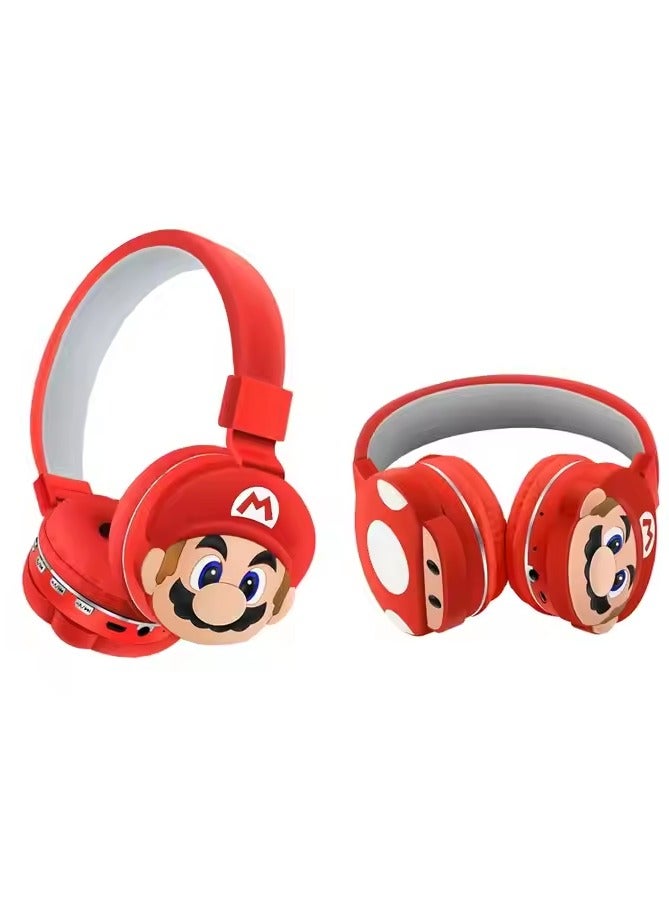 ماريو سماعات رأس لاسلكية ماريو  للأطفال، سماعات رأس بلوتوث لطيفة للأولاد والبنات مع ميكروفون - Image 2