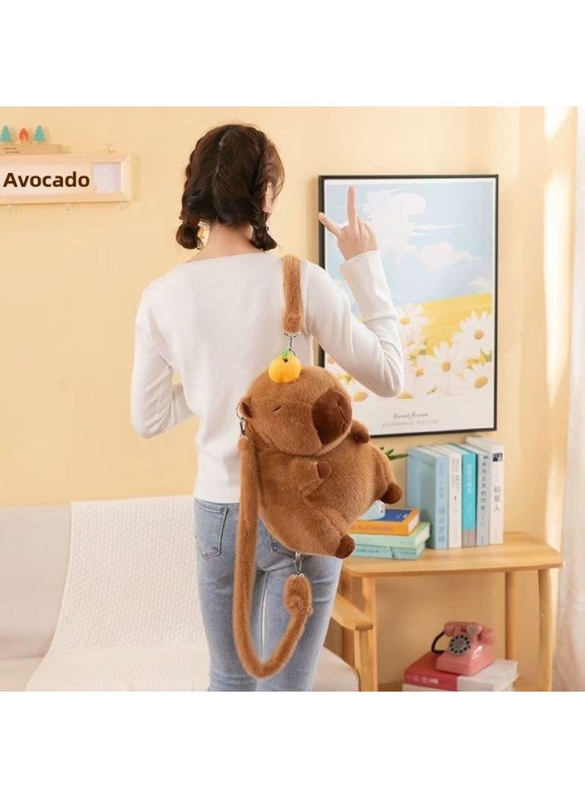Cute Capibala Bag Ugly Cute Capybara Backpack Plush Doll Backpack Grab Doll Manufacturers Wholesale-Colour:Plush Shoulder Strap-High:40cm - Image 3