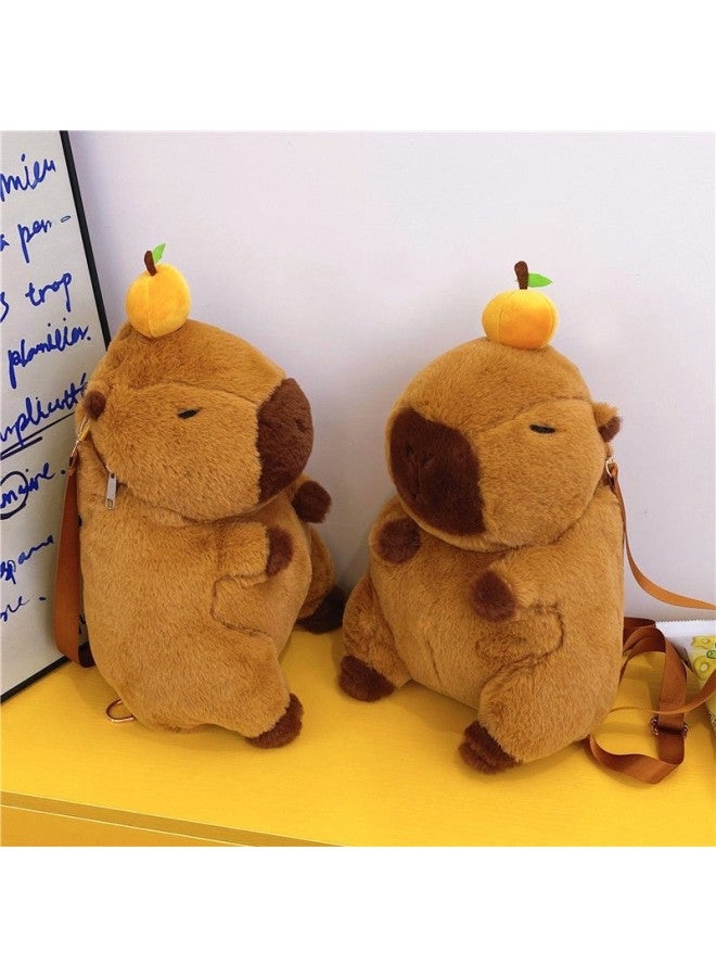 Cute Capibala Bag Ugly Cute Capybara Backpack Plush Doll Backpack Grab Doll Manufacturers Wholesale-Colour:Plush Shoulder Strap-High:40cm - Image 1