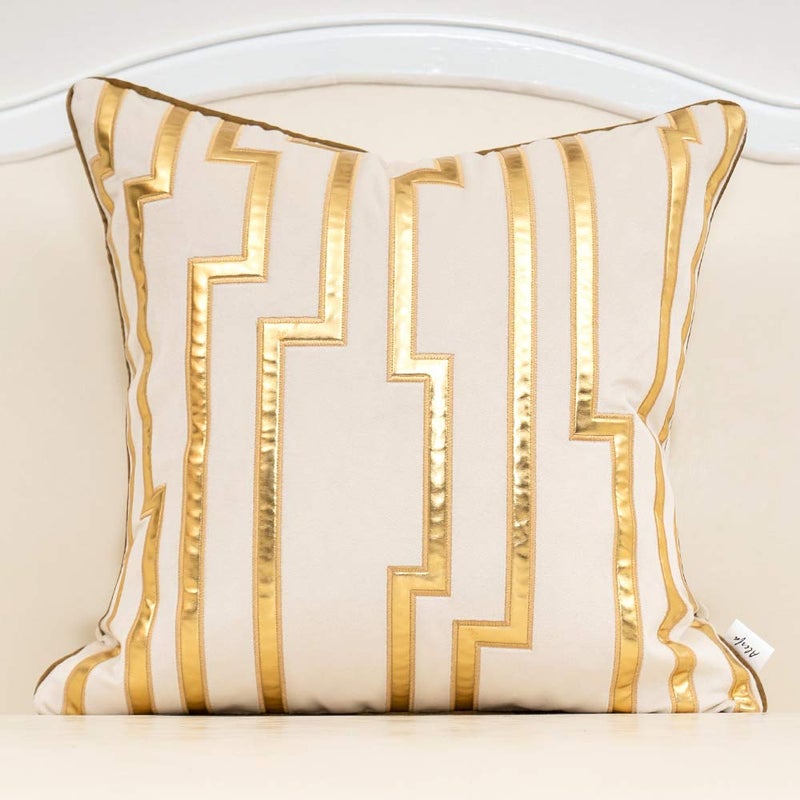 Alerfa White Gold Gold Leather Plaged Dhroped Convers - Image 1