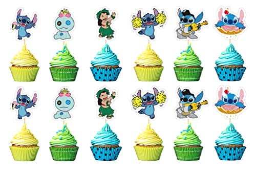 Losede 24PCS Cake Toppers Cupcake Toppers Cake Decorations Birthday Party Supplies Decorations - Image 1