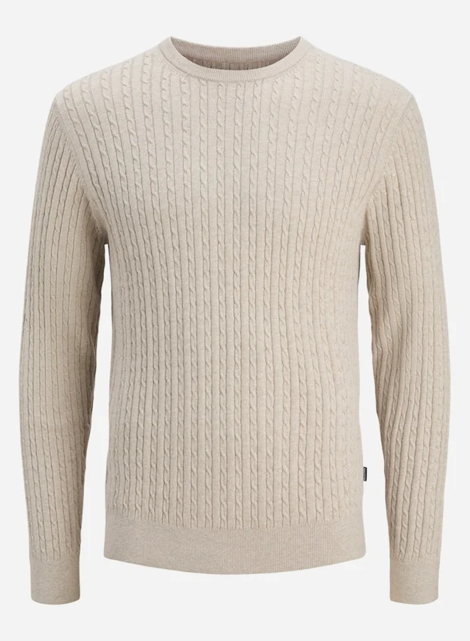 JACK & JONES Jack and Jones JJEEMIL Textured Cable Knit Sweater