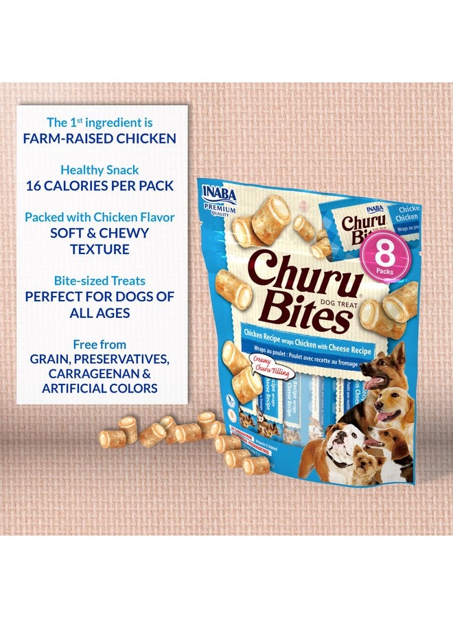 INABA Churu Bites for Dogs, Soft & Chewy Baked Chicken Wrapped Filled Dog Treats, 0.42 Ounces Each Tube, 48 Tubes Total (8 Tubes per Pack), Chicken Recipe - Image 3