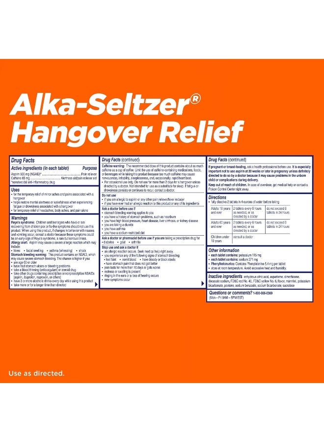 Alka-Seltzer Relief Tablets, Fast Relief Starts In About 15 Minutes for Headaches, Body Aches & Mental Fatigue,  60 Count (3 Boxes, 20 Tablets Each) - Image 3