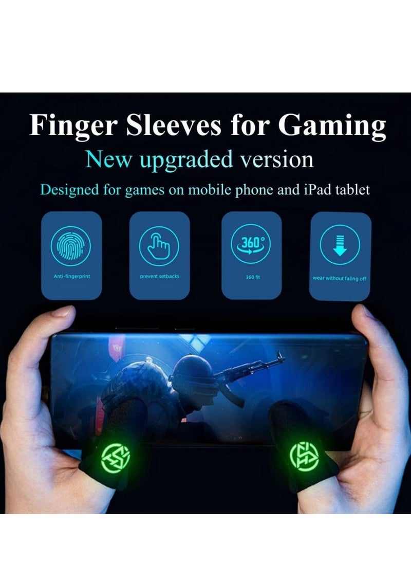 Captaintech Gaming Finger Sleeves for Sweaty Hands, Ultra-Thin Breathable Touchscreen Thumb Gloves, PUBG Gamer Finger Covers for Tablet iPad/Mobile Phone - Image 2