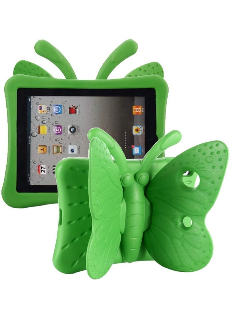 ELTRAZONE iPad 9th/8th/7th Generation Kids Case - Cute Butterfly Shockproof EVA Foam Super Protection Stand Cover for iPad 10.2" (2021, 2020, 2019) and iPad Air 3/Pro 10.5" - Green - Image 1