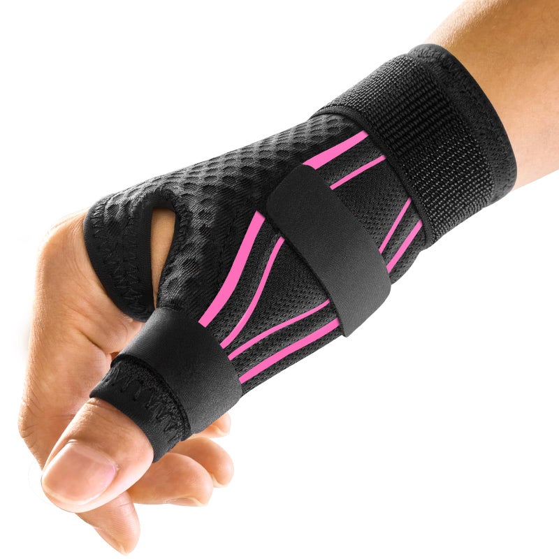 FREETOO Ergonomical Thumb Brace Right Hand or Left Hand for Arthritis Pain and Support Thumb Splint for Trigger Thumb Thumb Support for De Quervains Tenosynovitis Fits Palm 7585 SM Pink