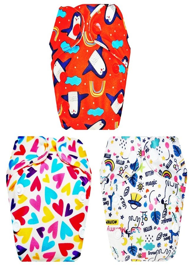 Dumbledo Premium Newborn Cloth Diaper with Integrated Insert (Pack of 3) | Dry Feel and Comfortable | Easy to Clean | Perfect for Indian Summers | 0 - 4 Months | Unisex Baby - Image 1