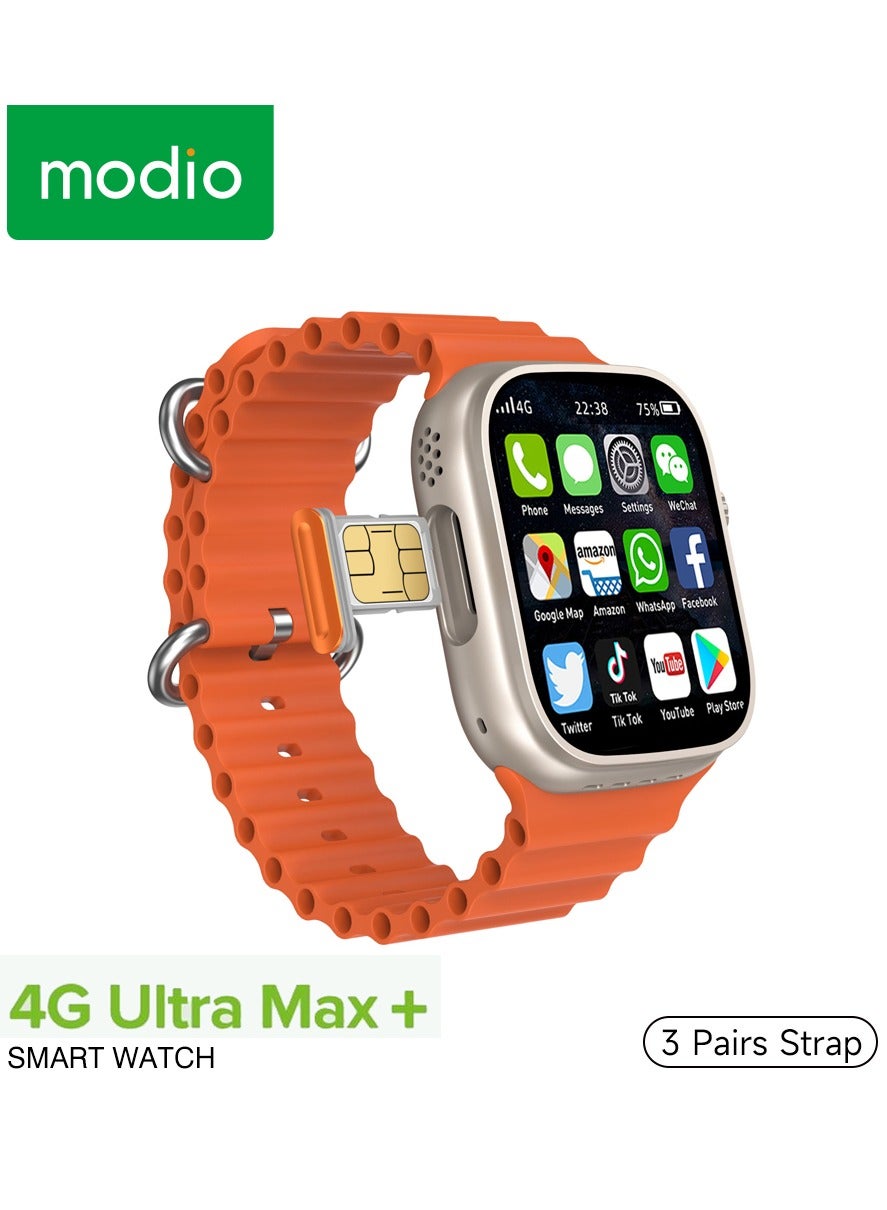 modio Modio 4G Ultra max Plus android smart watch HD inch full touch  screen with set strap and wireless charger for men's and boy's Best  Price