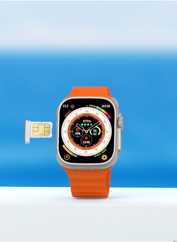 modio - Modio 4G Ultra max Plus android smart watch HD 2.2 inch full touch screen with 3 set strap and wireless charger for men's and boy's - Image 1