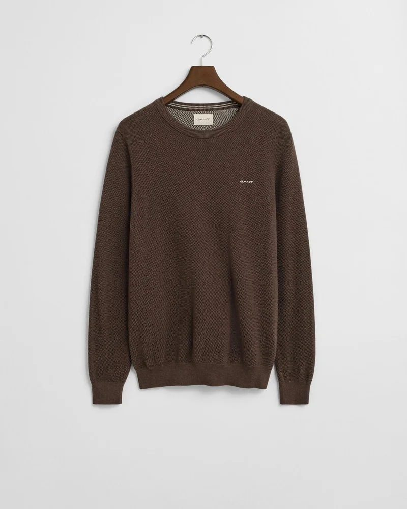 GANT  Gant Cotton Piqué Crew Neck Sweater for Men | Best Price UAE