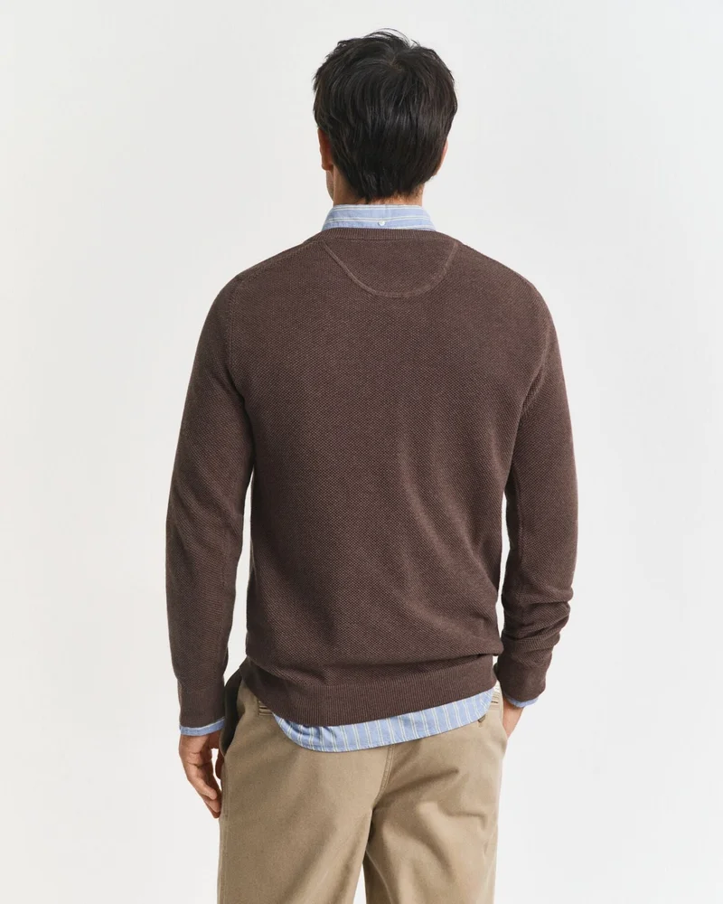 GANT  Gant Cotton Piqué Crew Neck Sweater for Men | Best Price UAE