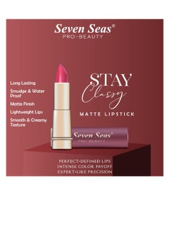Seven Seas Seven Seas Stay Classy Matte Lipstick Full Coverage Long Lasting Lipstick Smooth Application Transferproof and Smudge Proof  Highly Pigemented Lipstick for Women Mystic  - Image 3