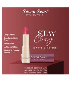 Seven Seas Seven Seas Stay Classy Matte Lipstick Full Coverage Long Lasting Lipstick Smooth Application Transferproof and Smudge Proof  Highly Pigemented Lipstick for Women Mystic  - Image 2