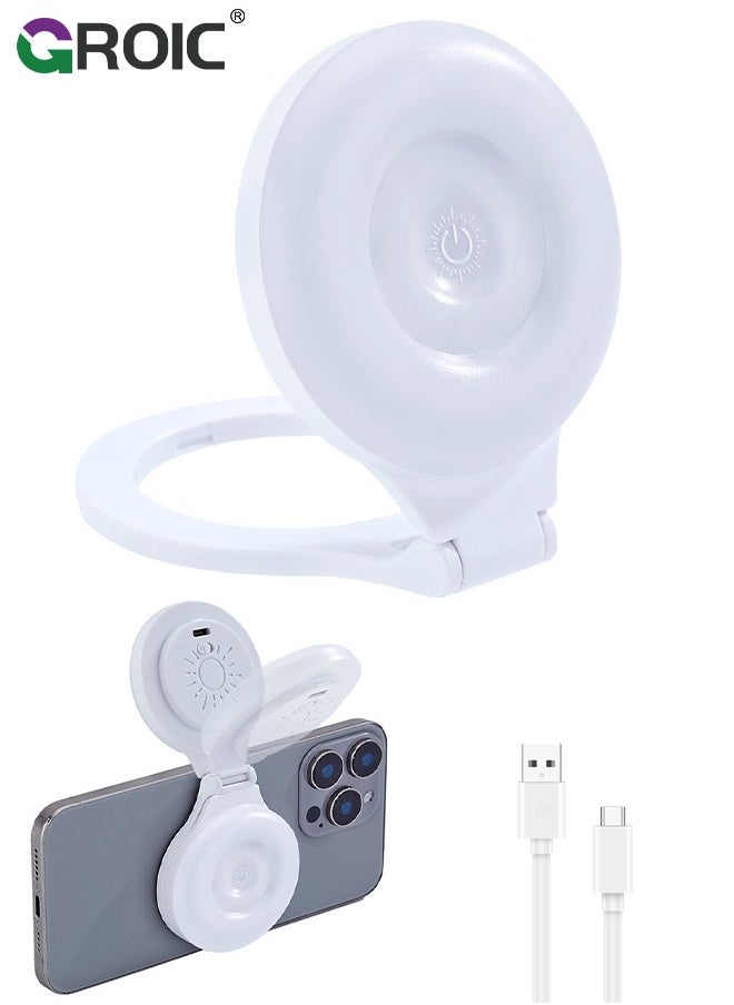 GROIC Magnetic Selfie Light, Fill Light Magnetic Folding Fill Light, LED Phone Camera Light, Portable Photography Lighting, Fill Light for Mobile Phone Photography for Vlogging, Vide  - Image 1
