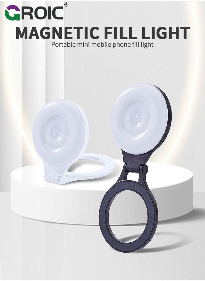 GROIC Magnetic Selfie Light, Fill Light Magnetic Folding Fill Light, LED Phone Camera Light, Portable Photography Lighting, Fill Light for Mobile Phone Photography for Vlogging, Vide  - Image 2