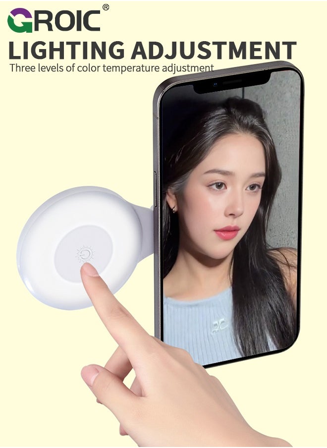 GROIC Magnetic Selfie Light, Fill Light Magnetic Folding Fill Light, LED Phone Camera Light, Portable Photography Lighting, Fill Light for Mobile Phone Photography for Vlogging, Vide  - Image 4