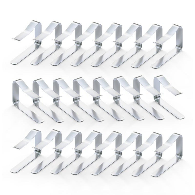 ProTensils ProTensils 32 Pcs Picnic Tablecloth Clips for Outdoor Tables - Stainless Steel Table Cloth Clip  Fits for 1.5  Thick Tables  Metal Clamps for Picnic Table Clips  Dining Table Cloth Holder  - Image 1